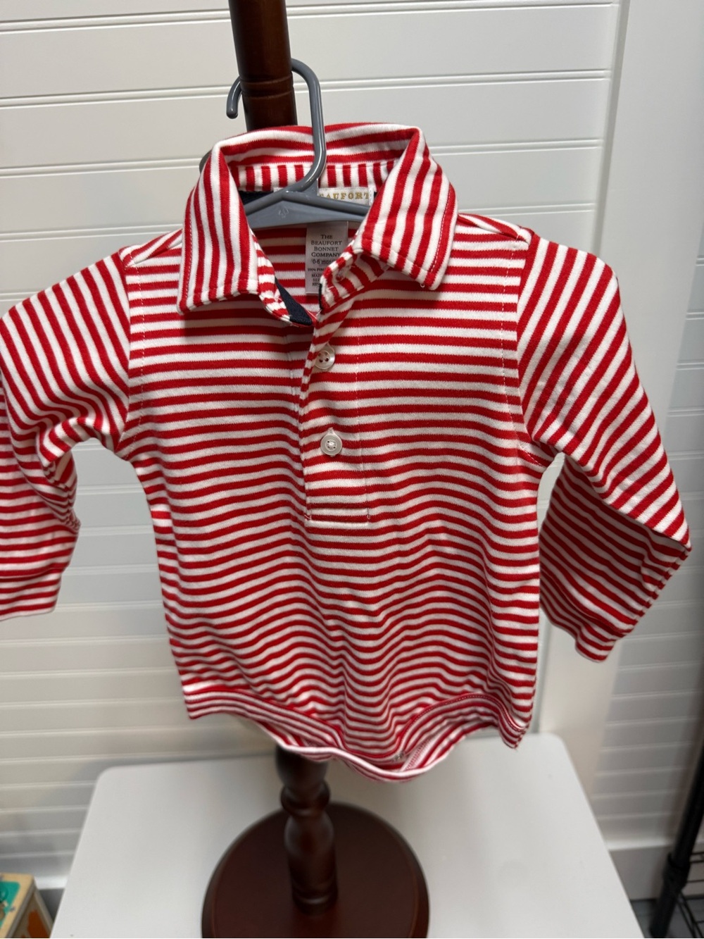 The Beaufort Bonnet Company Red & White Striped Button-Down Kids Shirt - Picture 1 of 5